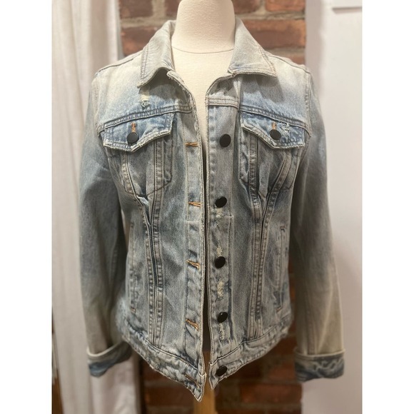 BLANKNYC Denim Light Wash Distressed Jean Jacket M - Picture 3 of 11